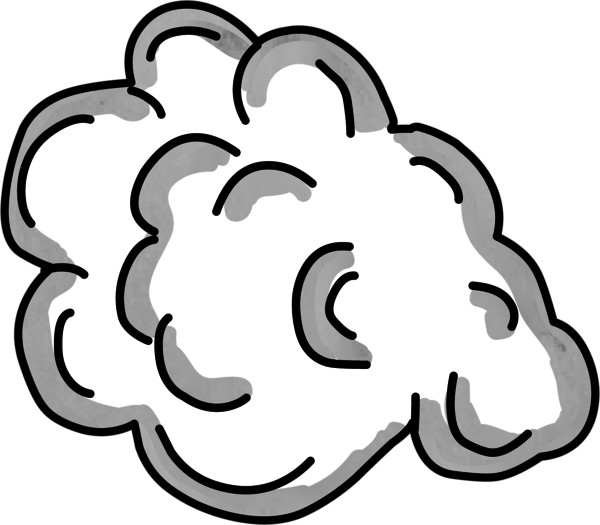 Cartoon Smoke Png Pic (black, white, silver, gray)