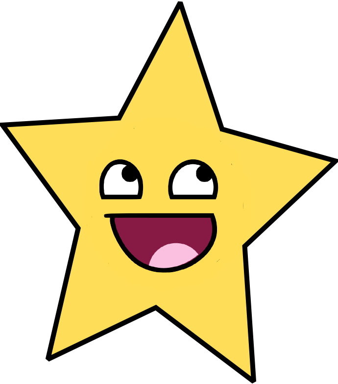 Cartoon Star Png Photo (white, black, purple, gold)