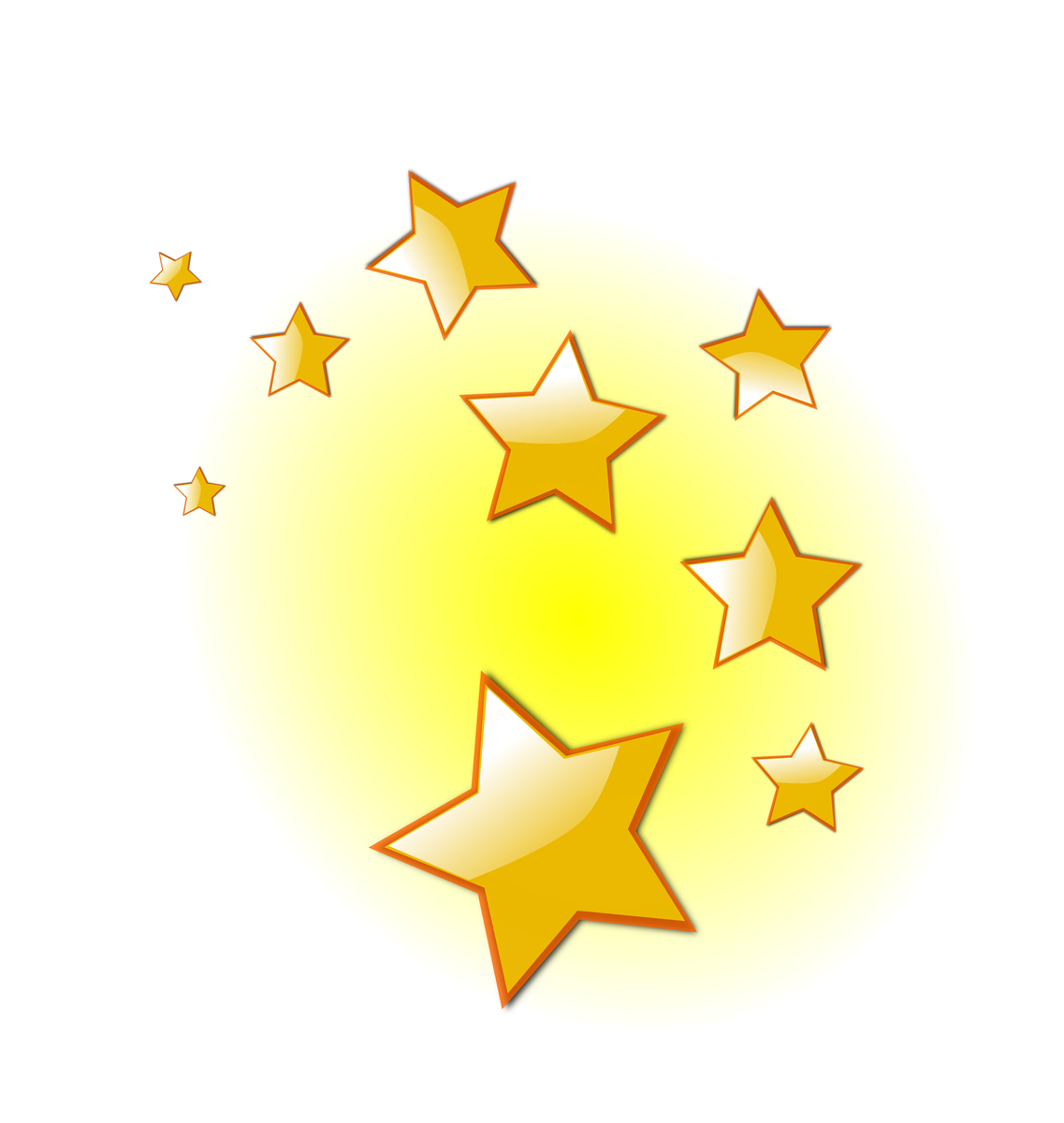 Cartoon Star Png Picture (black, white, orange, yellow)