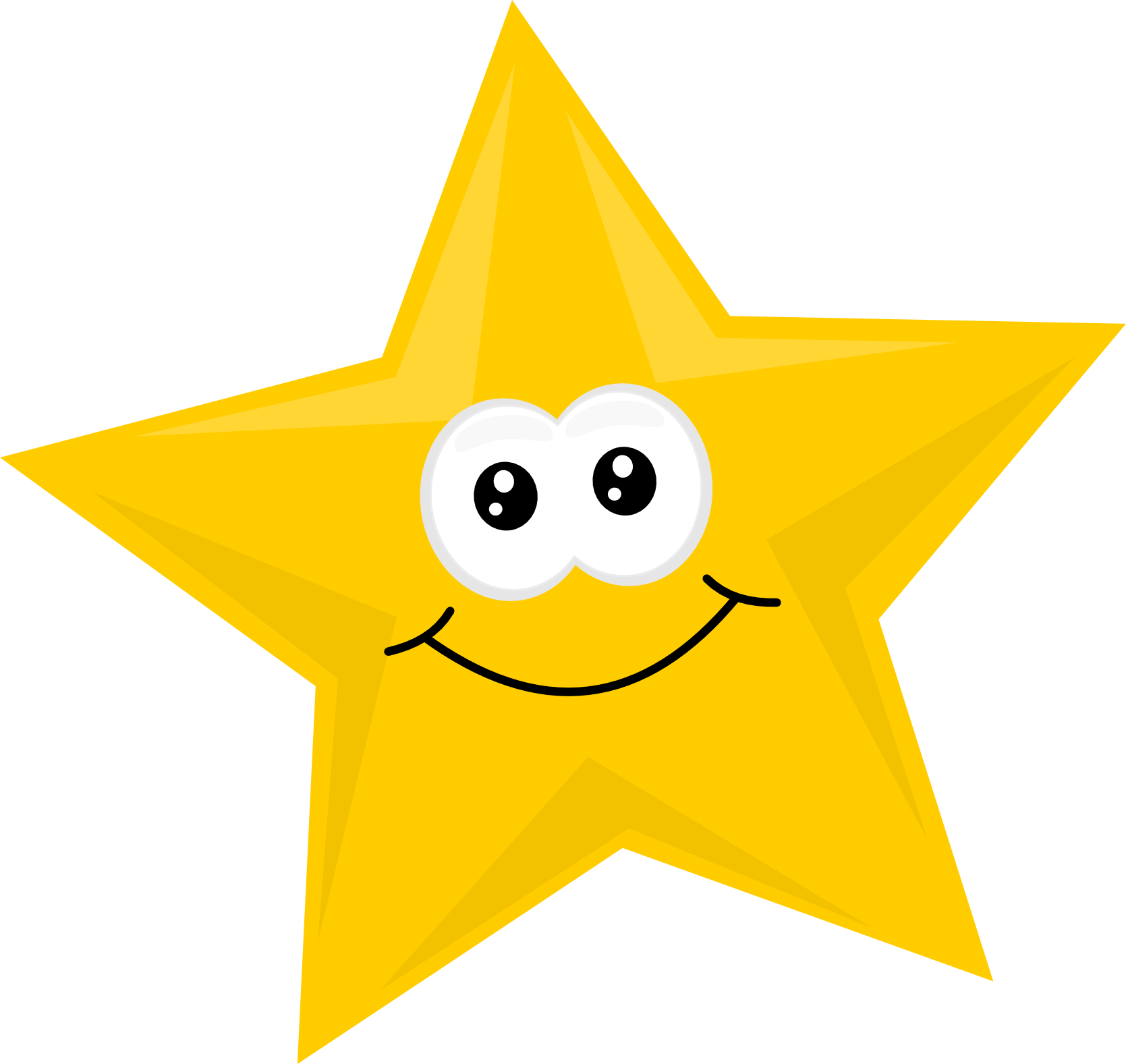 Cartoon Star Png (white, gold)