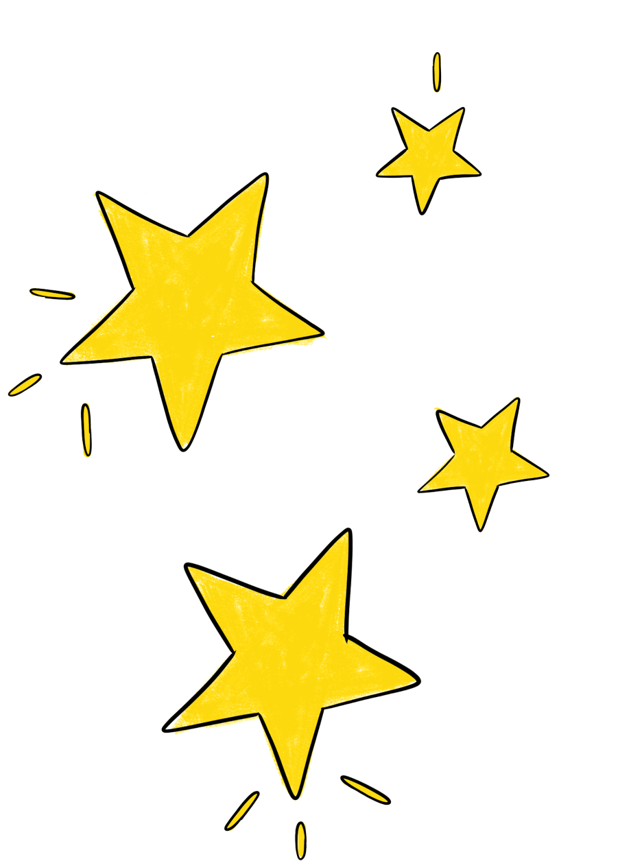 Cartoon Star Transparent Png (black, gold)