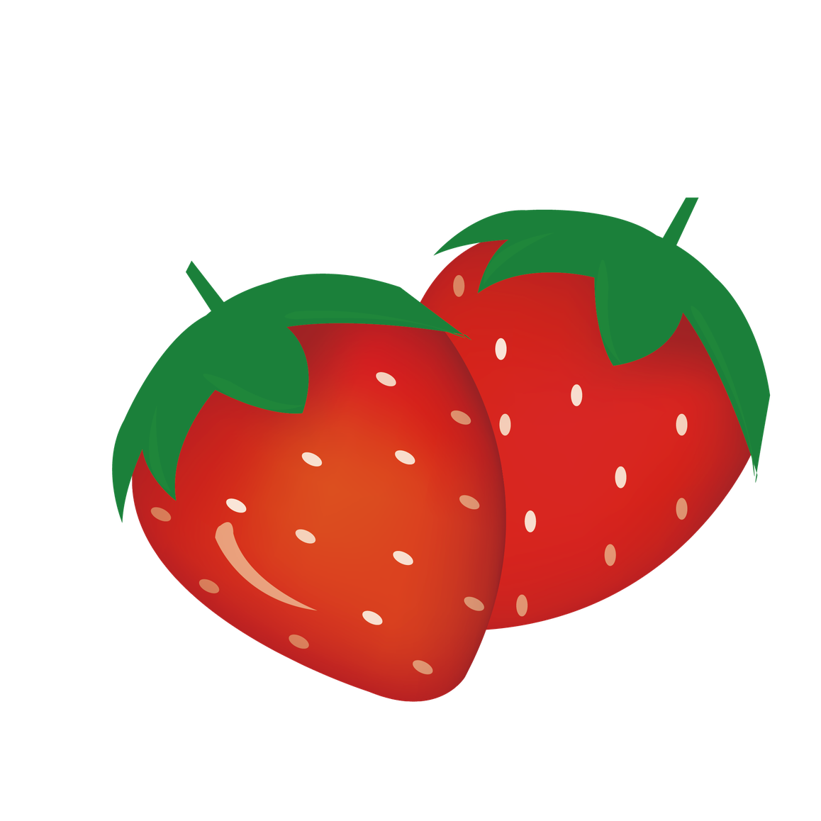 Cartoon Strawberry Png File (black, red, green)