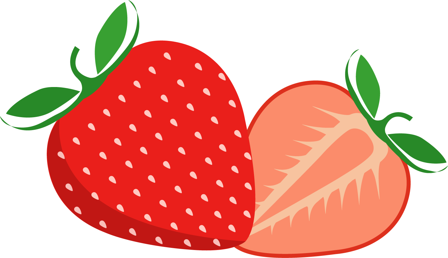 Cartoon Strawberry Png Isolated Pic (black, red, salmon)