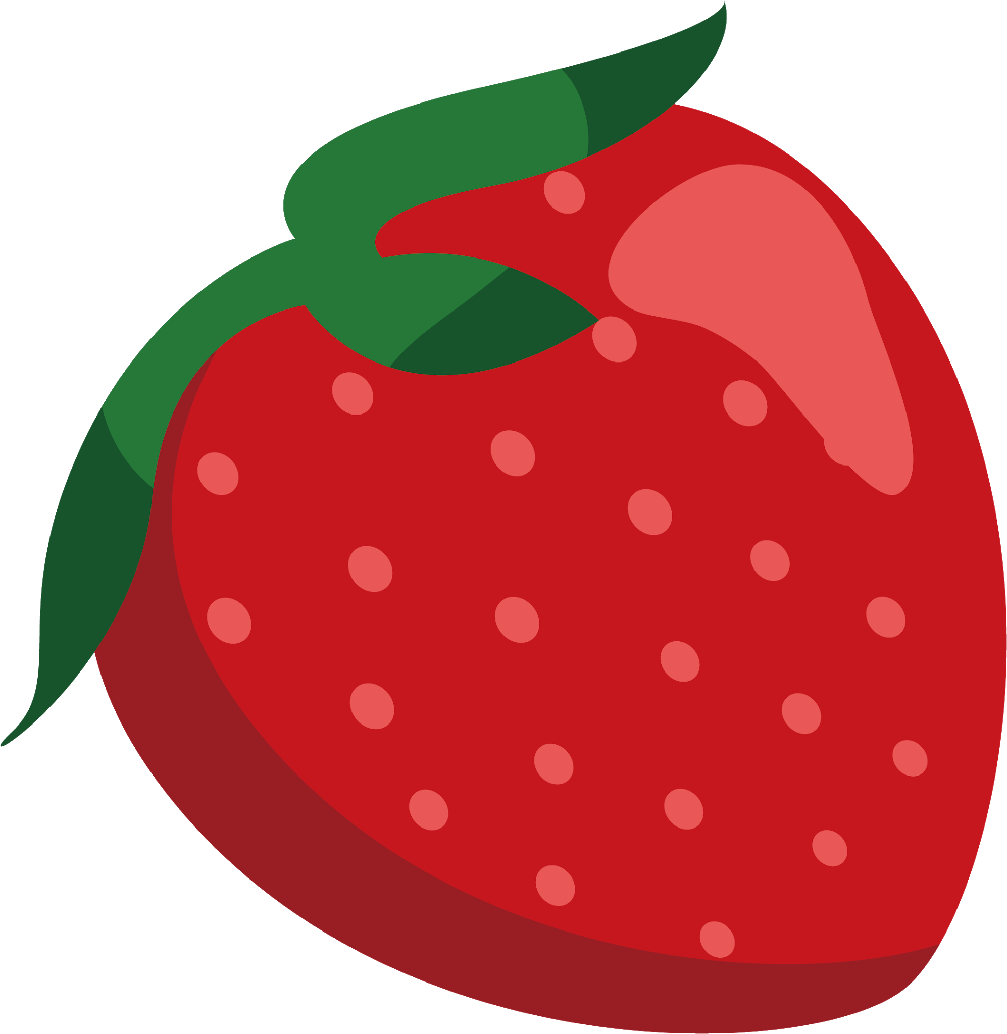 Cartoon Strawberry Png (maroon, green, salmon, red, black)