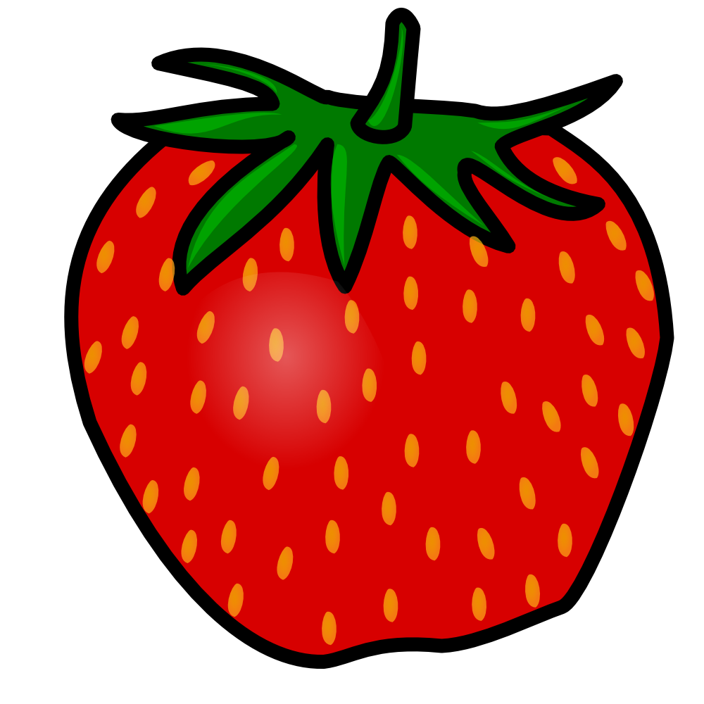 Cartoon Strawberry Transparent Png (white, red, black, green)