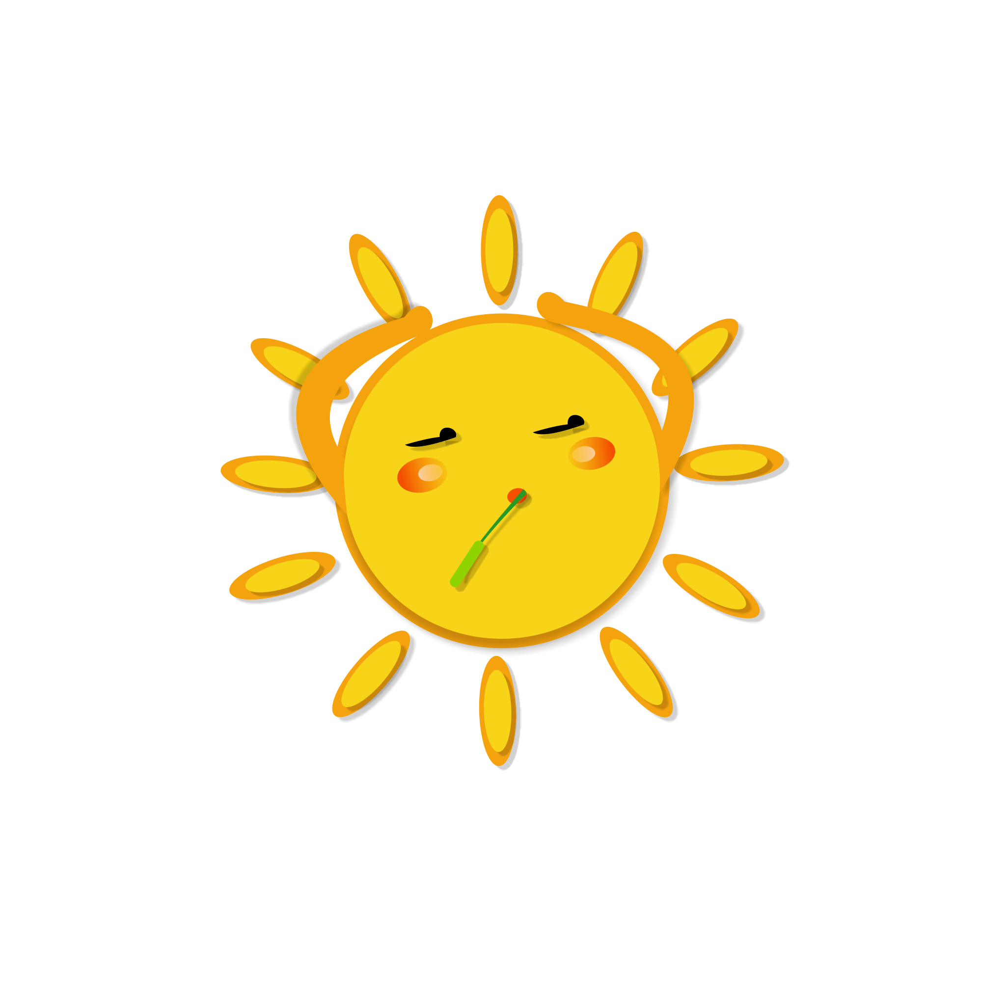 Cartoon Sun Background Png (gold, white)