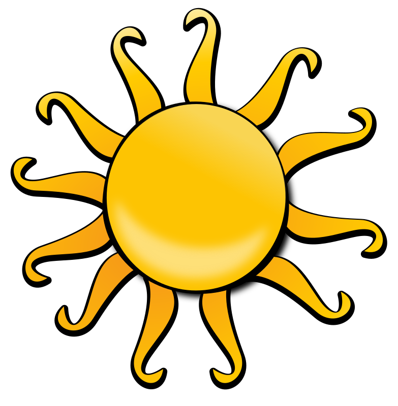 Cartoon Sun Png Cutout (gold, black, pink)