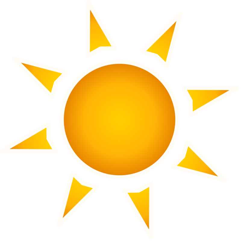 Cartoon Sun Png File (gold, black, orange, white)