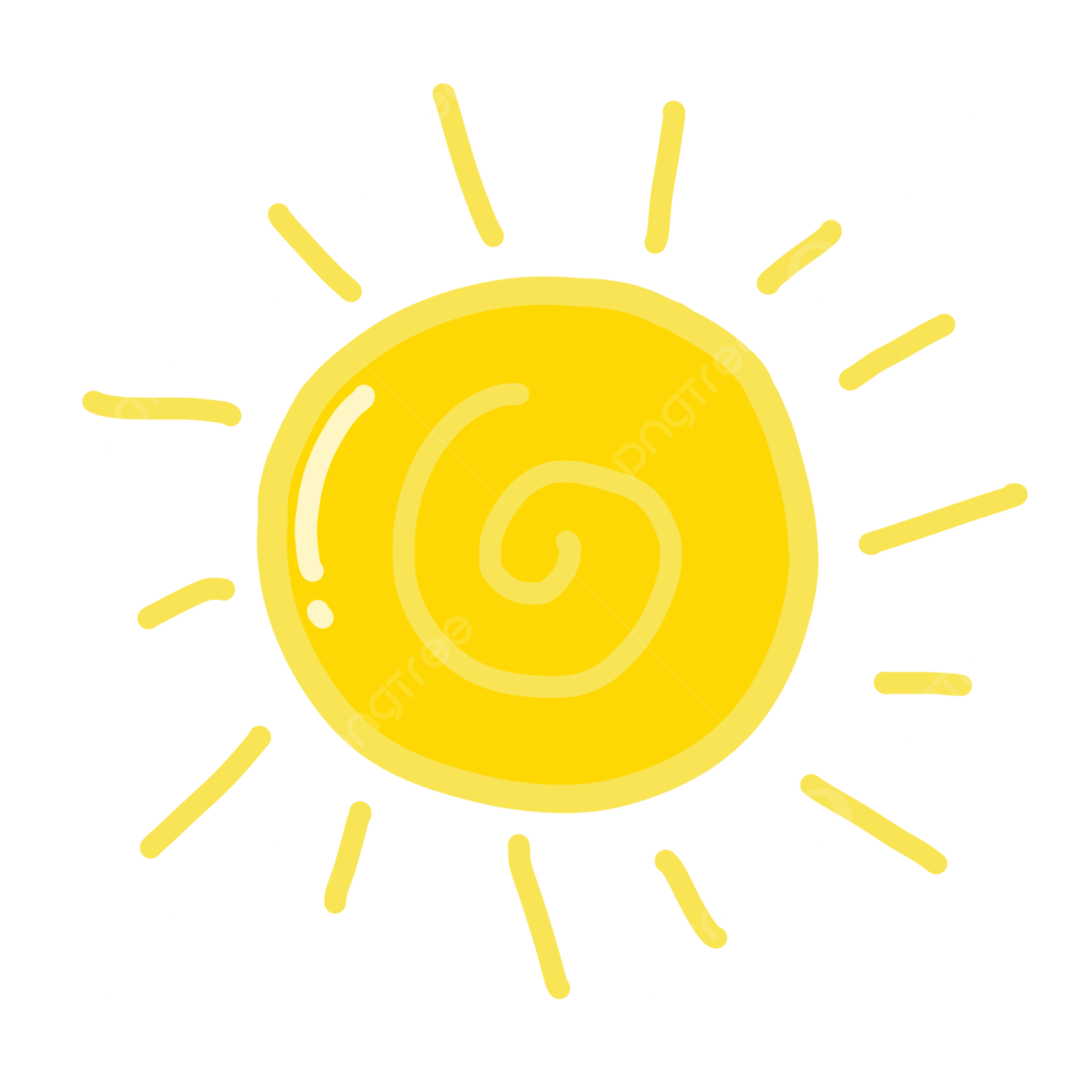 Cartoon Sun Png File (gold, black)