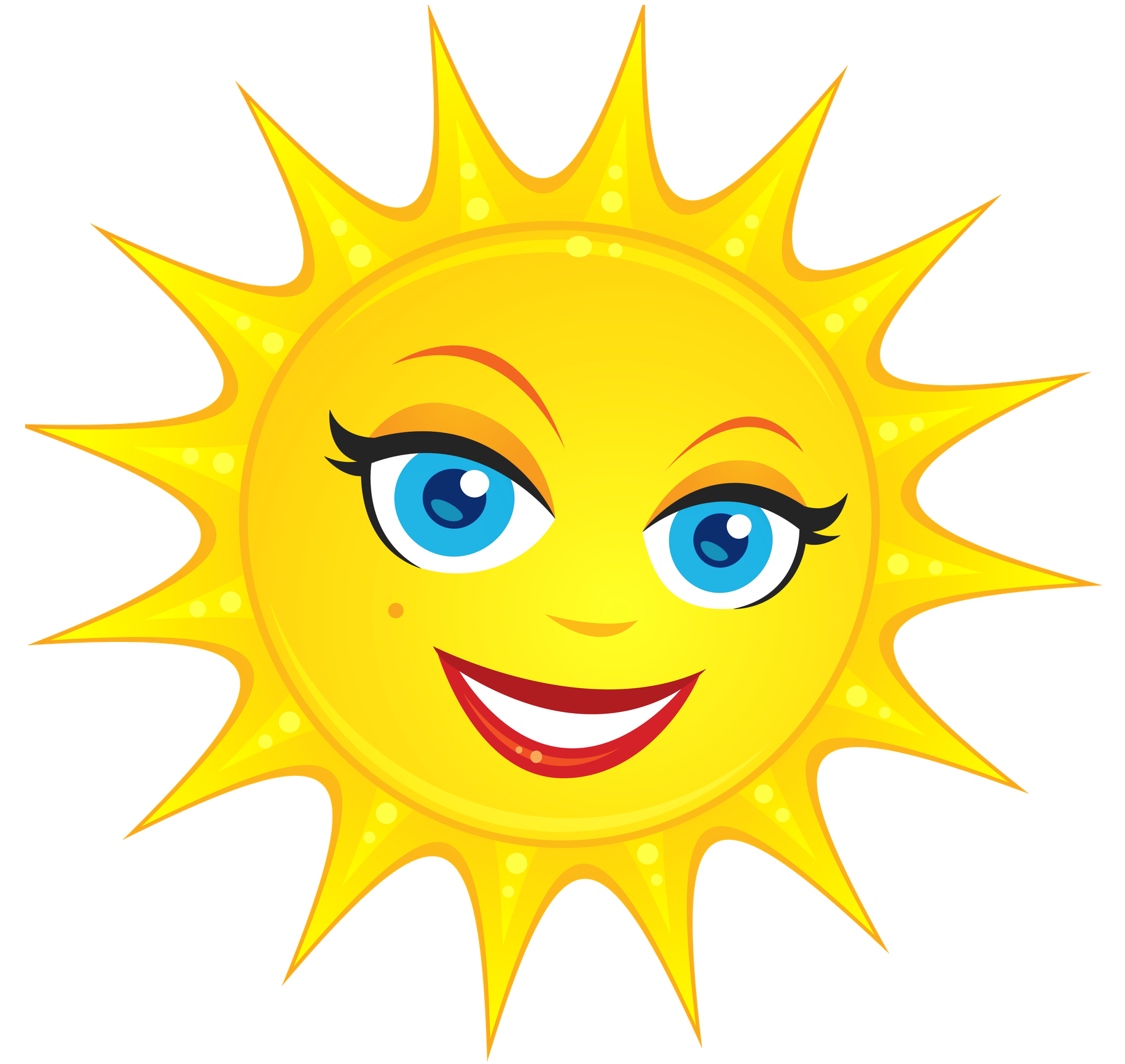 Cartoon Sun Png Free Download (black, white, gold)