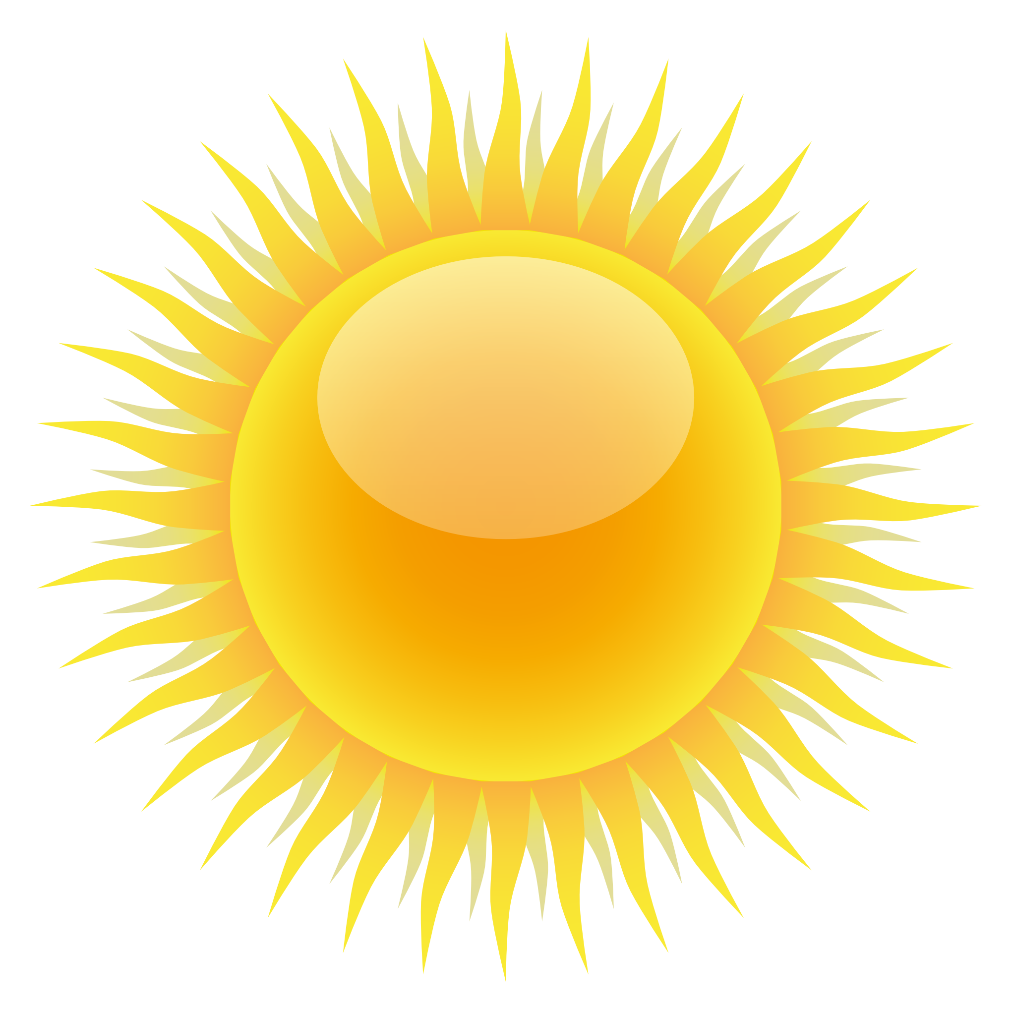 Cartoon Sun Png Image Hd (gold, orange, white)