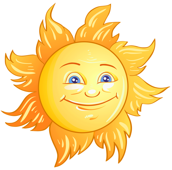 Cartoon Sun Png Image (black, orange, gold, salmon)