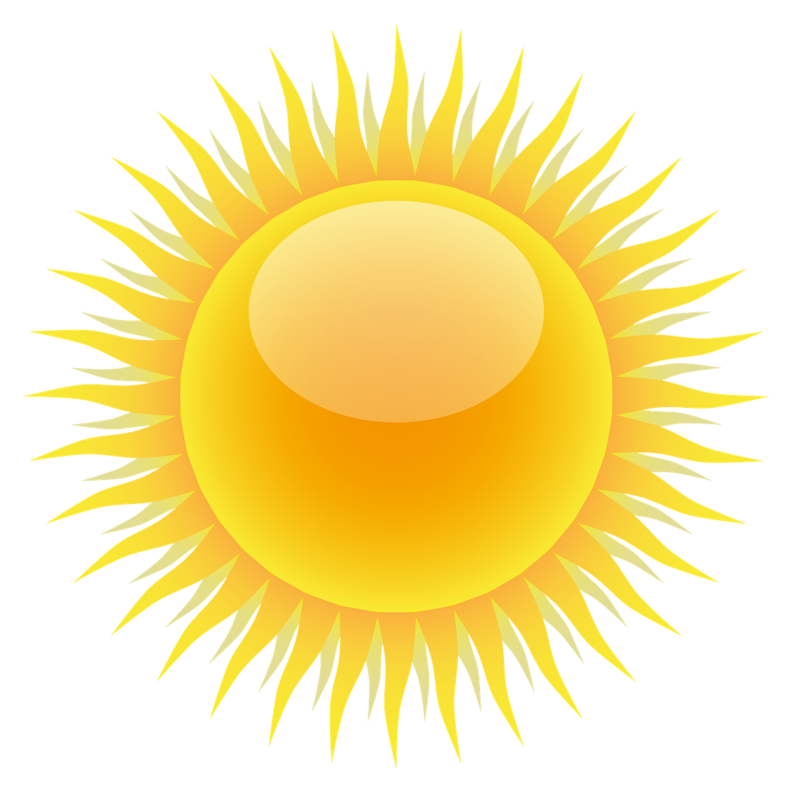 Cartoon Sun Png Isolated Image (gold, black, orange)