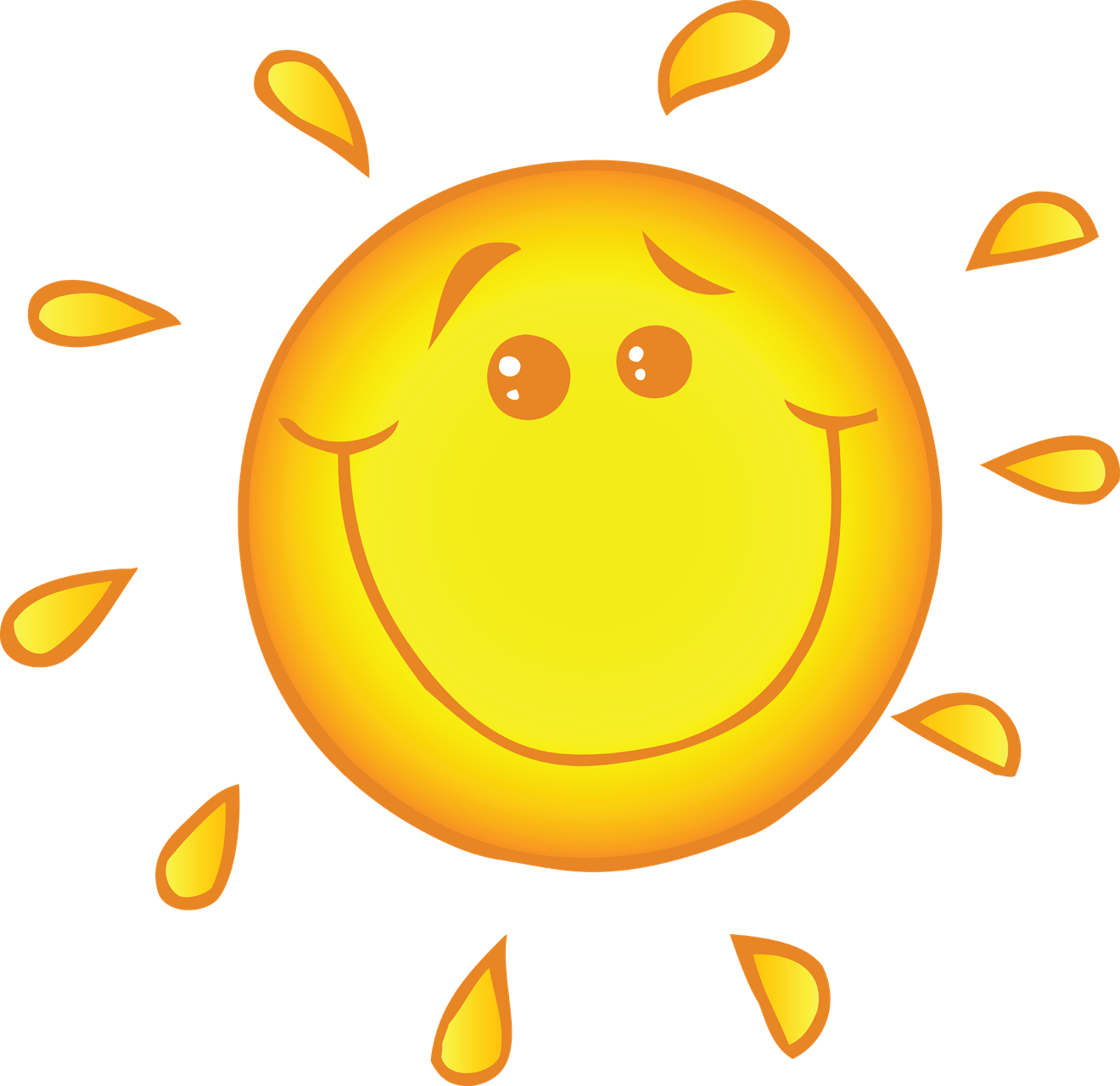 Cartoon Sun Png (black, yellow)