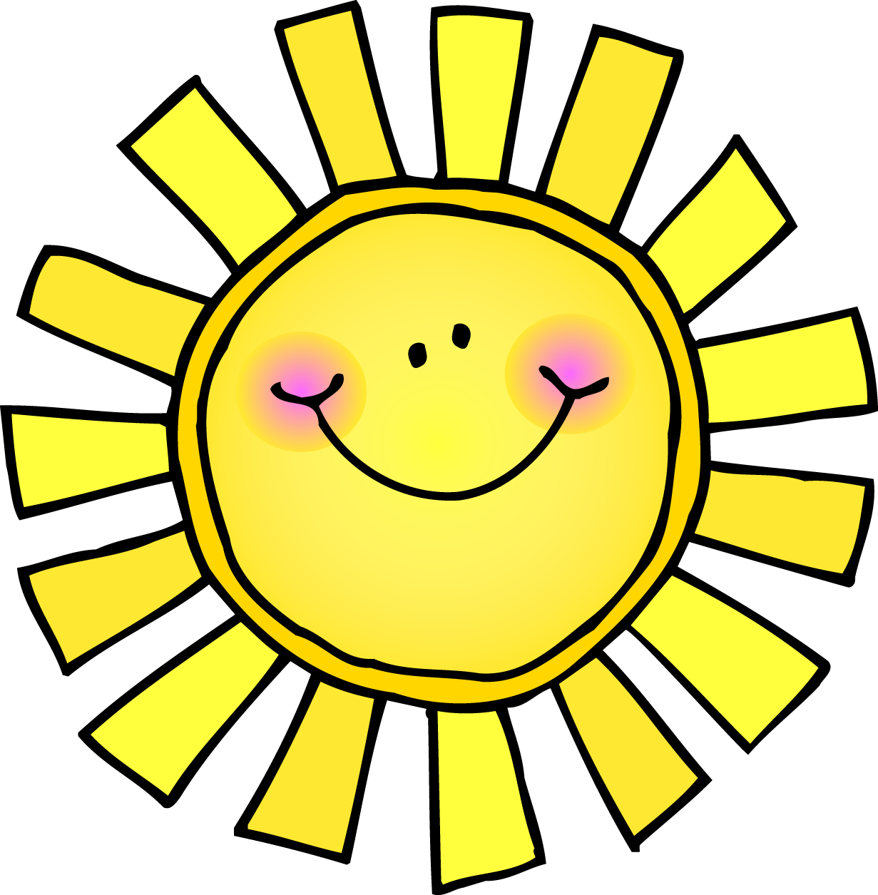 Cartoon Sun Transparent Png (black, white, yellow, gold)