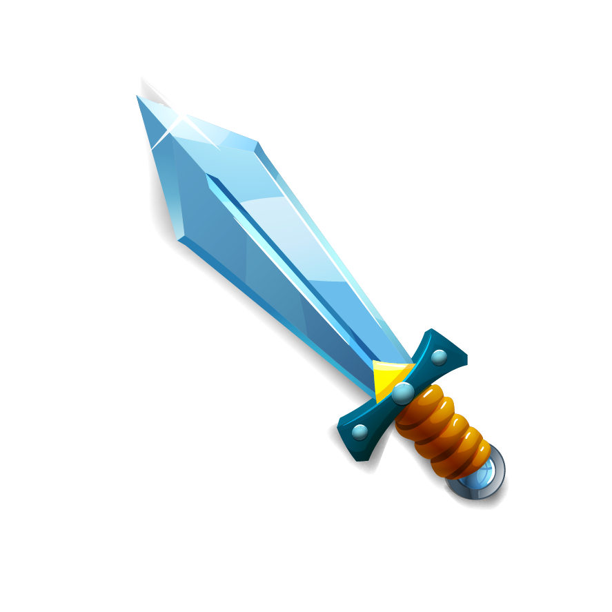 Cartoon Sword Transparent Png (white, gray, silver)