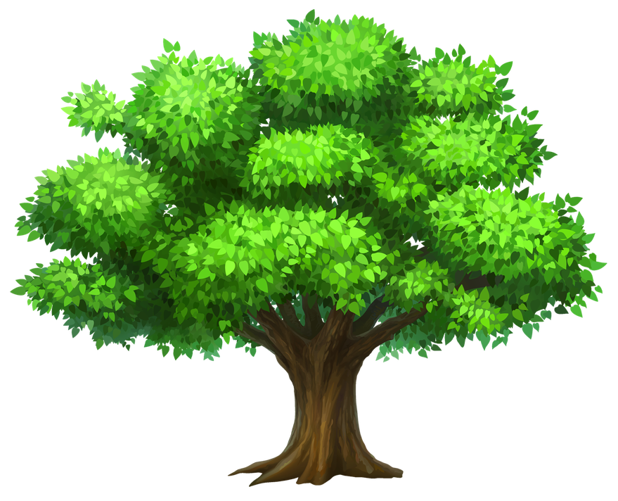 Cartoon Tree Png File (black, green)