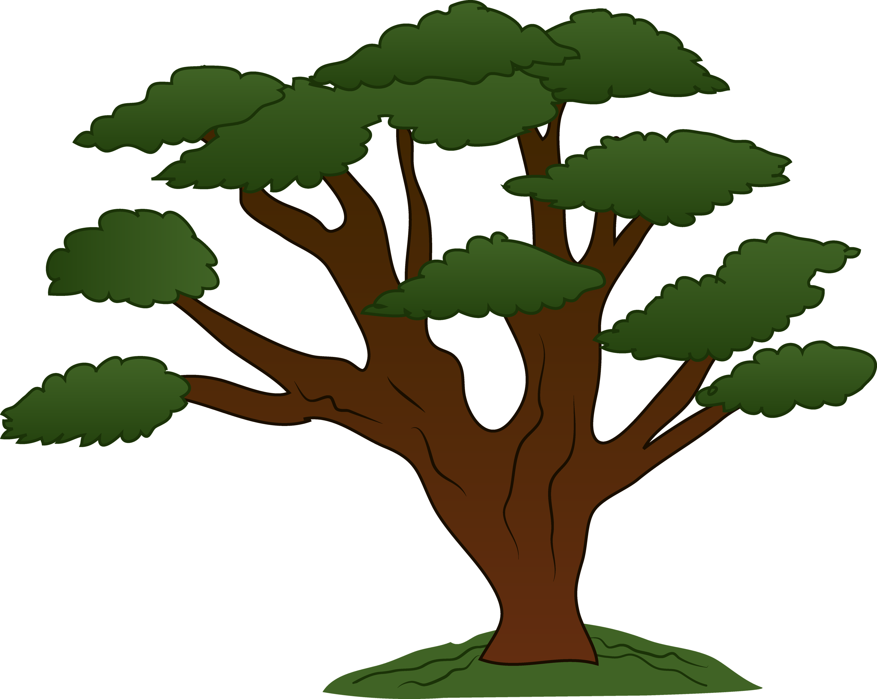 Cartoon Tree Png Free Download (black, green)