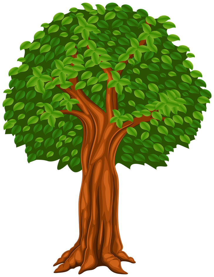 Cartoon Tree Png Image (black, green)