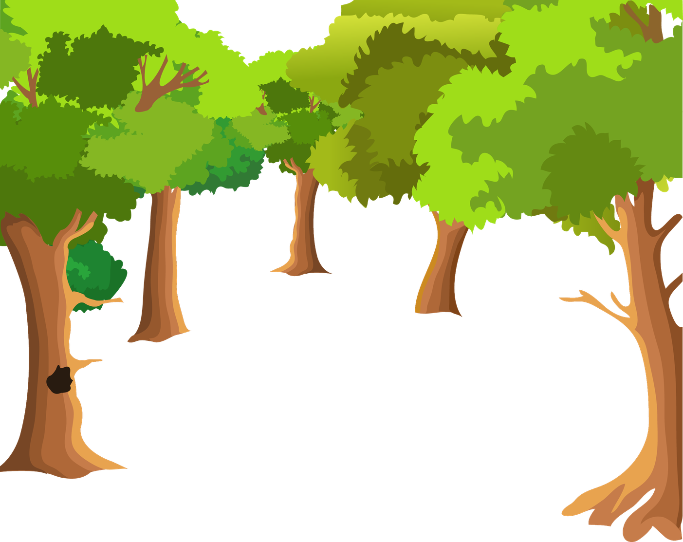 Cartoon Tree Png Pic (black, olive, gold)