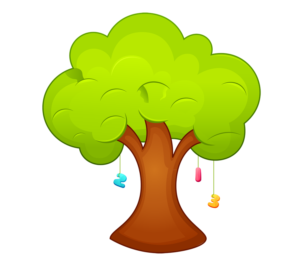 Cartoon Tree Png (black, chocolate, olive, gold)