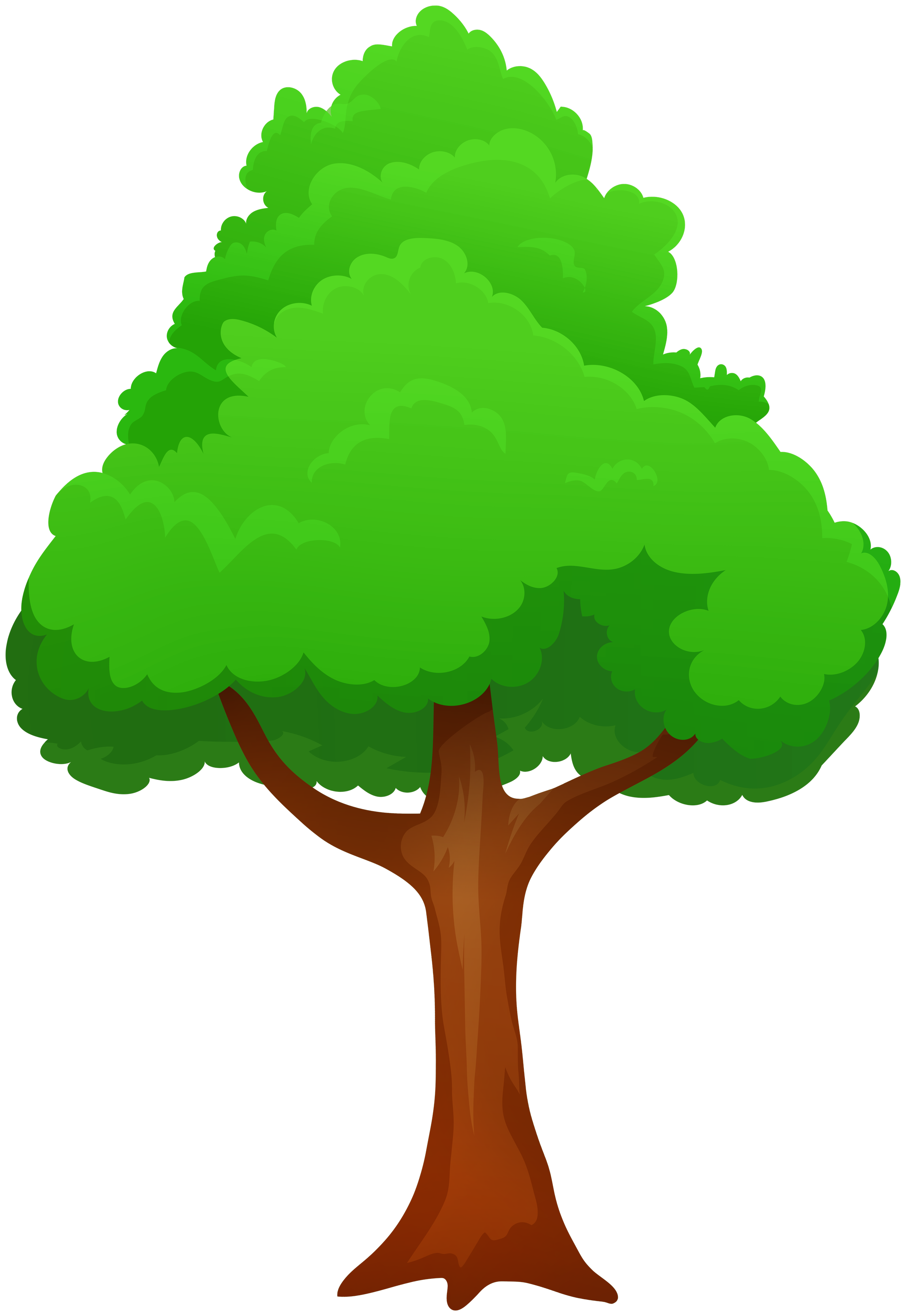 Cartoon Tree Transparent Png (black, olive, green)