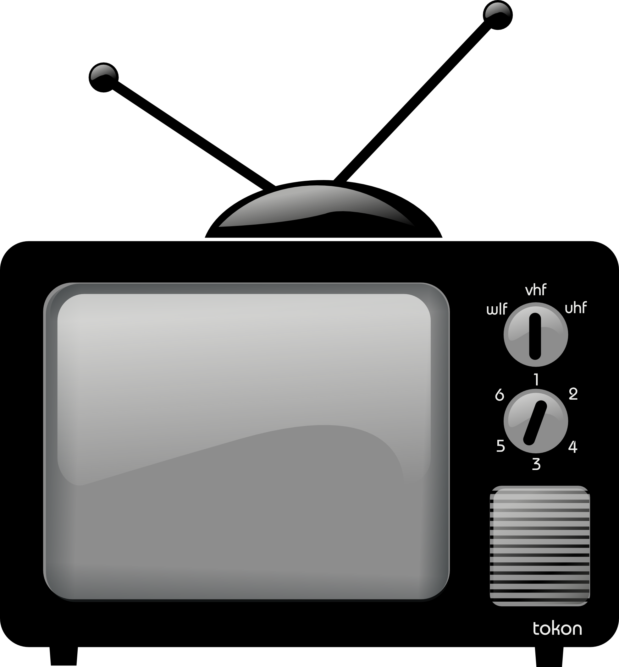 Cartoon Tv Transparent Png (silver, white, black, gray, lavender)