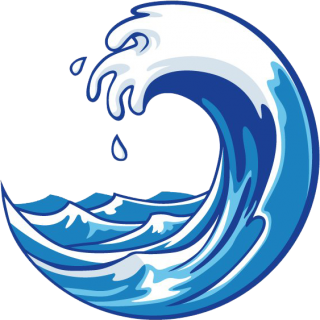 Cartoon Wave Transparent Png (black, white, teal, navy)