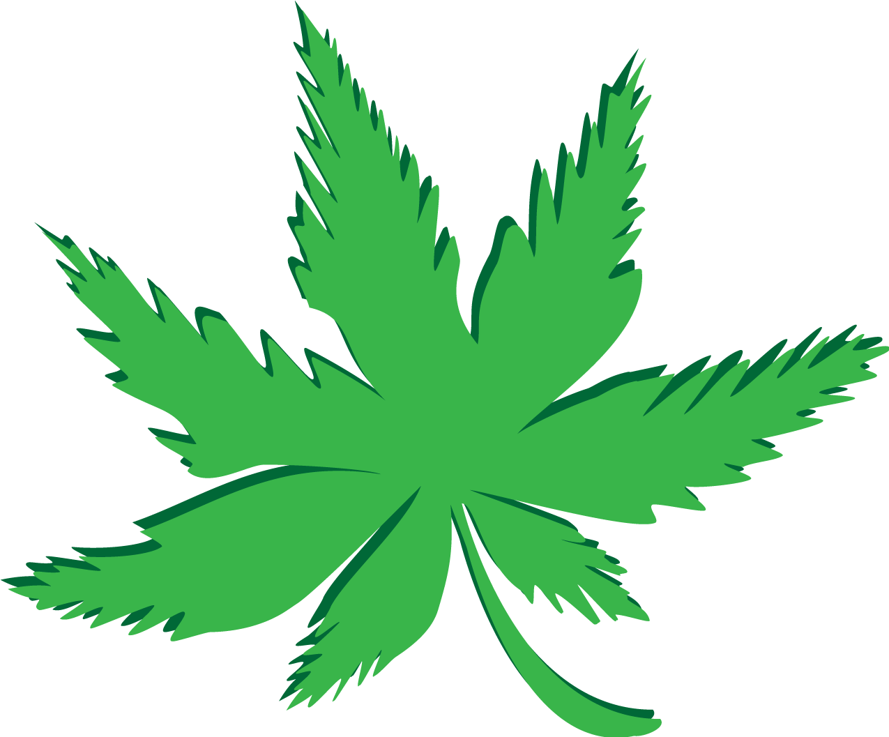 Cartoon Weed Leaf Png File (white, gray, teal, black)