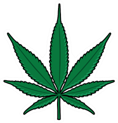 Cartoon Weed Leaf Png Isolated Hd (black, white, green)