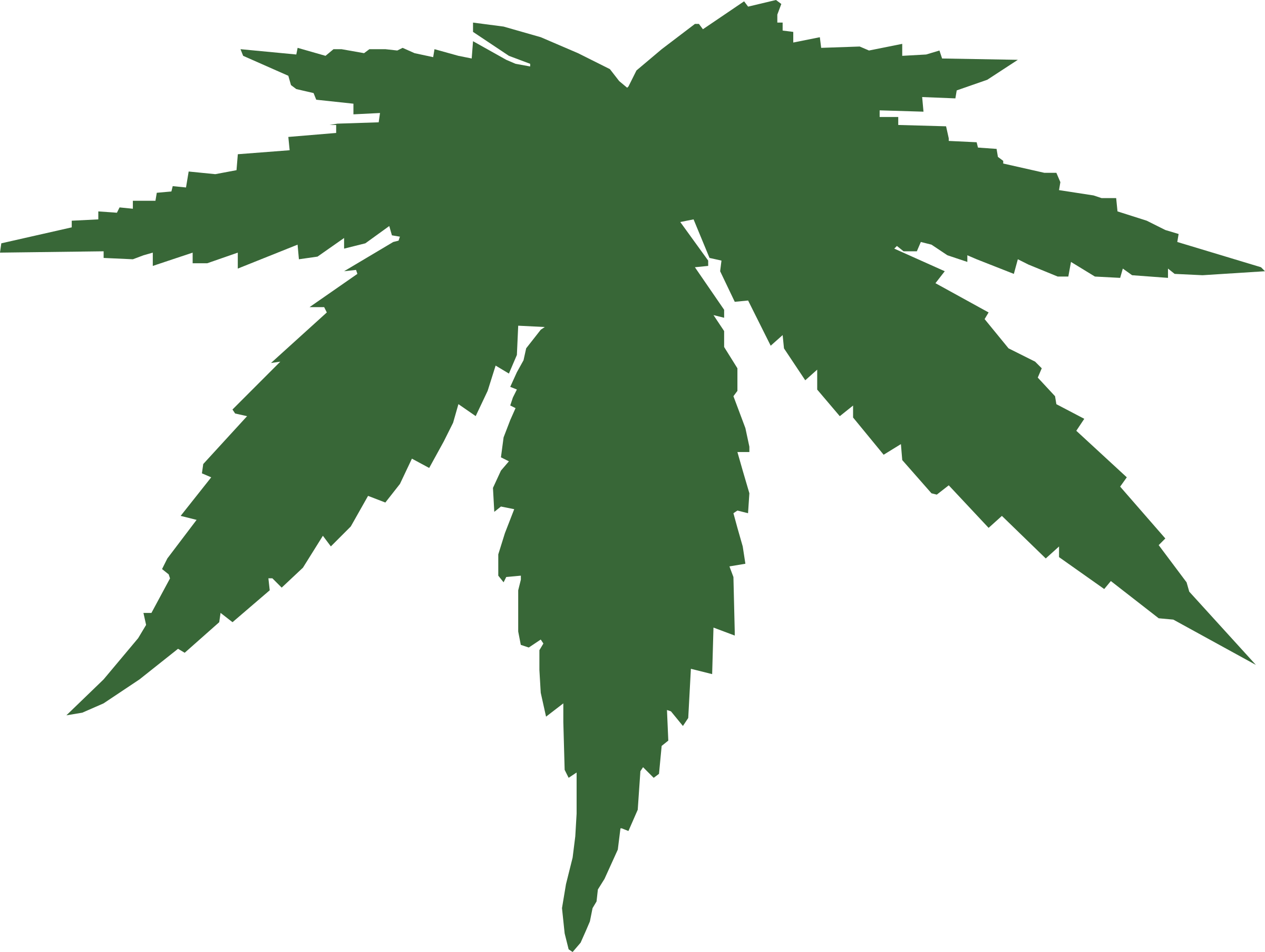 Cartoon Weed Leaf Png Photos (black, green)