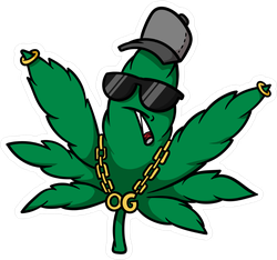 Cartoon Weed Leaf Png Pic (green, teal, black, white, gray)