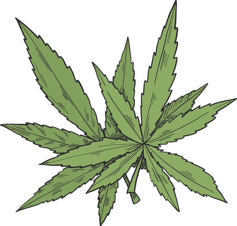 Cartoon Weed Leaf Png (gray)