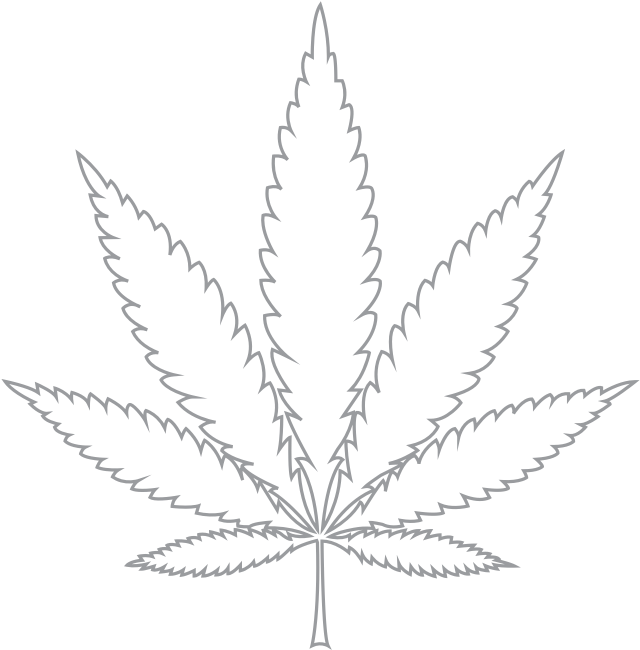 Cartoon Weed Leaf Transparent Png (black)