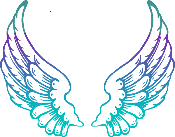 Cartoon Wings Png Image (white, teal)