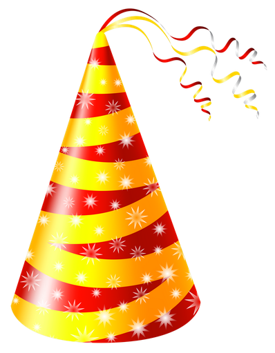 Party Birthday Hat Download Png Isolated Image (black, yellow, orange)