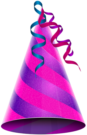 Party Birthday Hat Png Image (purplish red, black)