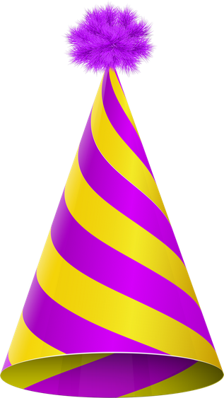 Party Birthday Hat Png (purplish red, purple, black, gold)