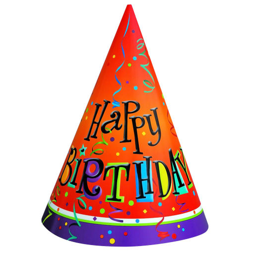 Party Birthday Hat Transparent Png (black, indigo, white)