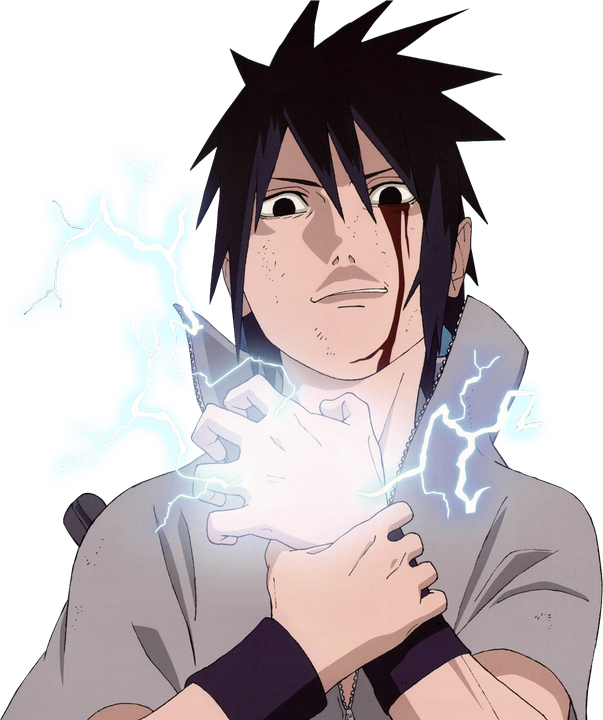 Naruto Chidori Transparent Background (black, silver, white)