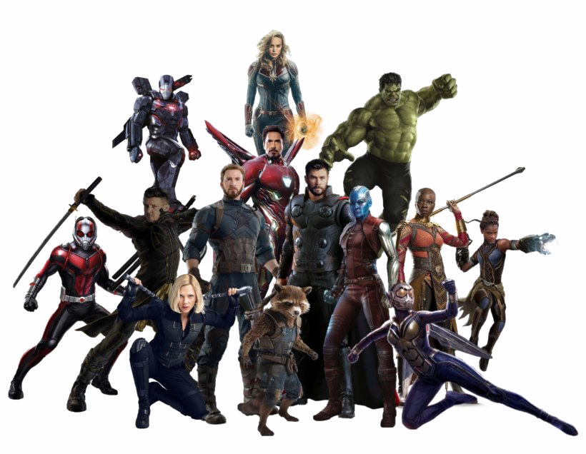 Marvel Avengers Png Image (black, white)