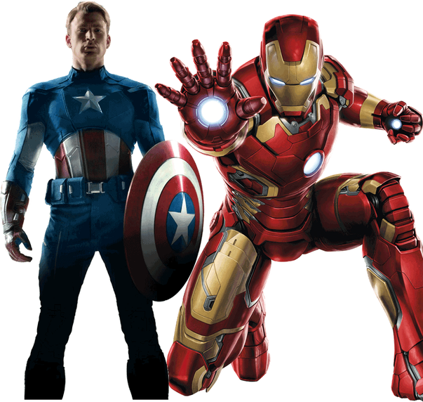 Marvel Infinity War Iron Man Transparent Background (white, black)