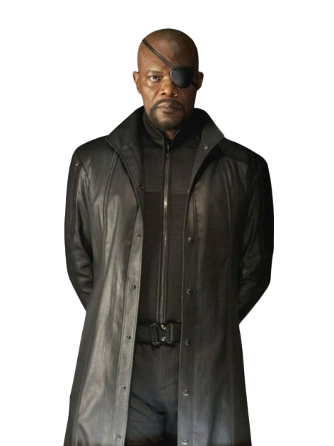 Marvel Nick Fury Png Clipart (white, black)