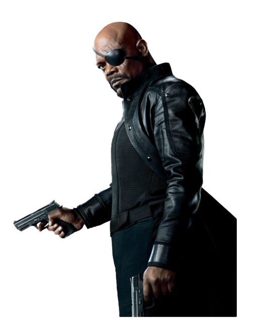 Marvel Nick Fury Png Image (white, indigo, black)