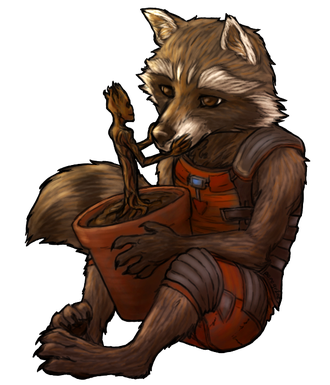 Marvel Rocket Raccoon Png Clipart (black)