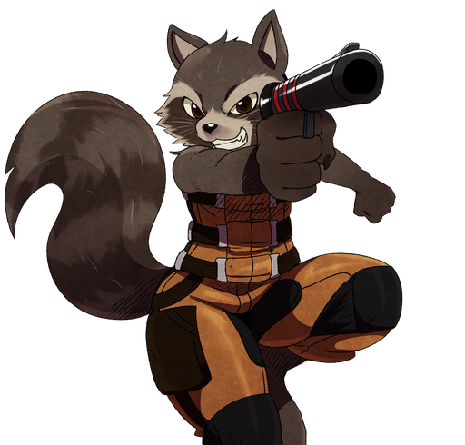 Marvel Rocket Raccoon Png File (black, olive)