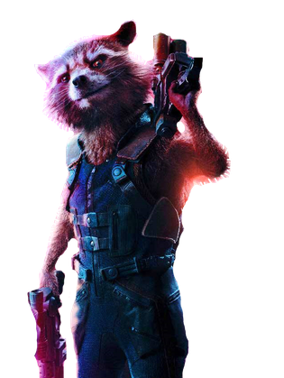 Marvel Rocket Raccoon Transparent Background (black)