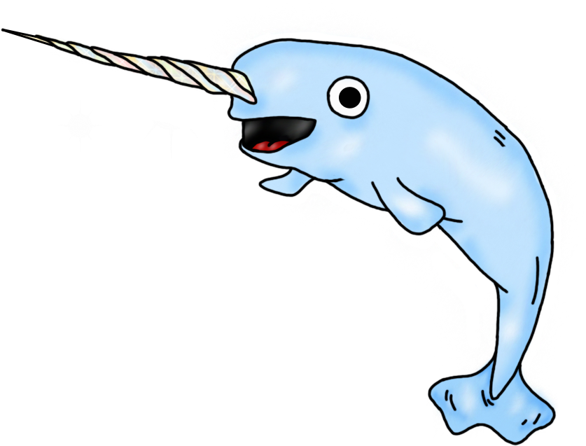 Narwhale Png Free Download (white, lavender, black)