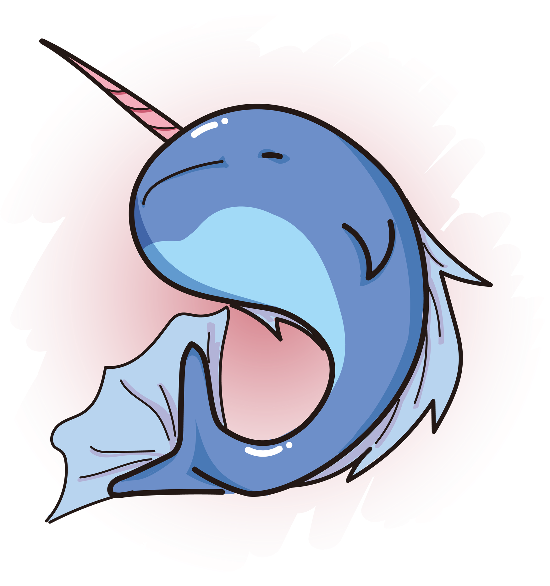 Narwhale Png Isolated Photo (gray, mint, lavender, black, white)