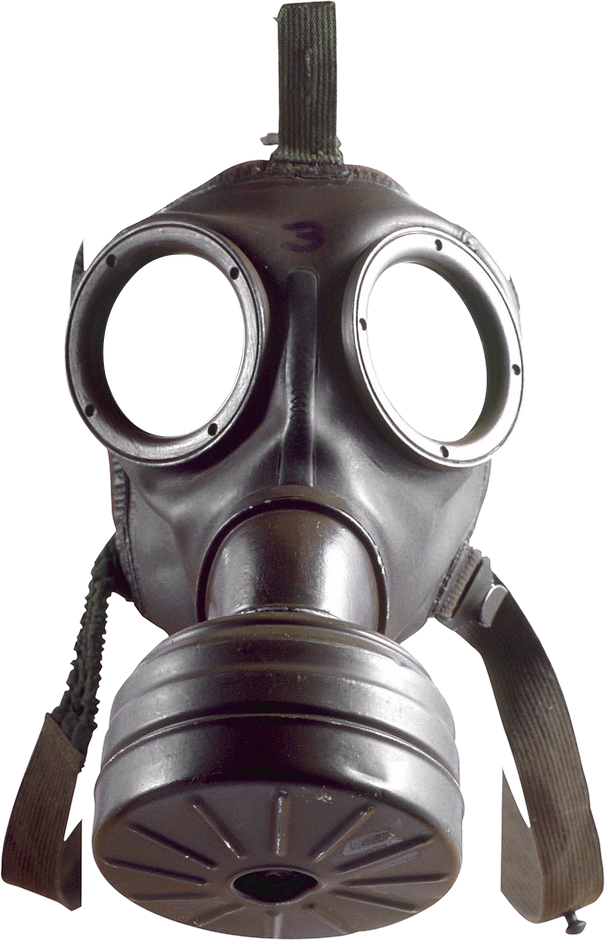 Gas Mask Png File (black, silver, white)